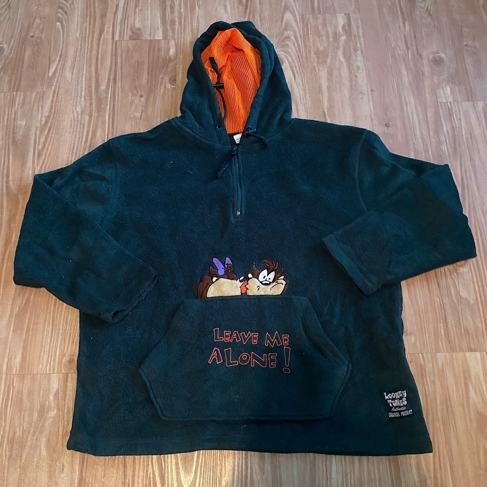 Vintage *Rare* Looney Tunes Tasmanian Devil “Leave Me Alone” Hoodie